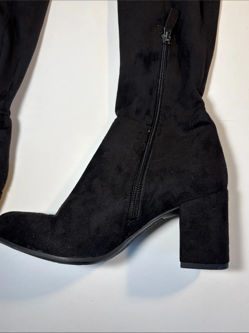 Franco Sarto Black Over-the-Knee Block Heel Boots